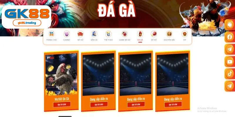 Đá gà là điểm đến không thể bỏ lỡ khi nhắc đến nhà cái trực tuyến GK88
